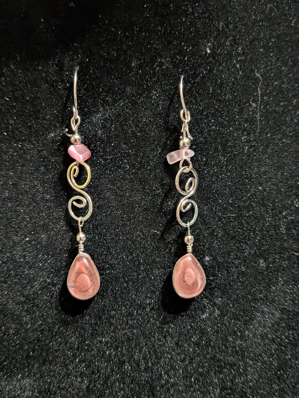 Handcrafted Pink Teardrop Dangle Earrings - Women Jewelry
